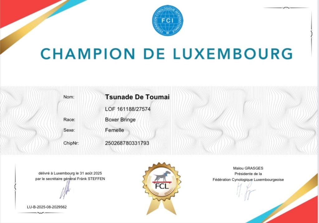 Tsunadé Championne du Luxembourg !